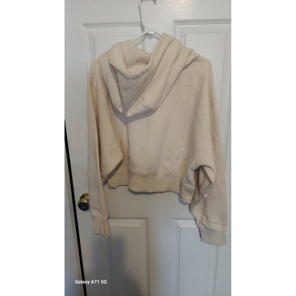 Raw Gear Womens Cropped Hoodie Embroidered Patch Logo Size Xl Cream - Picture 5 of 6